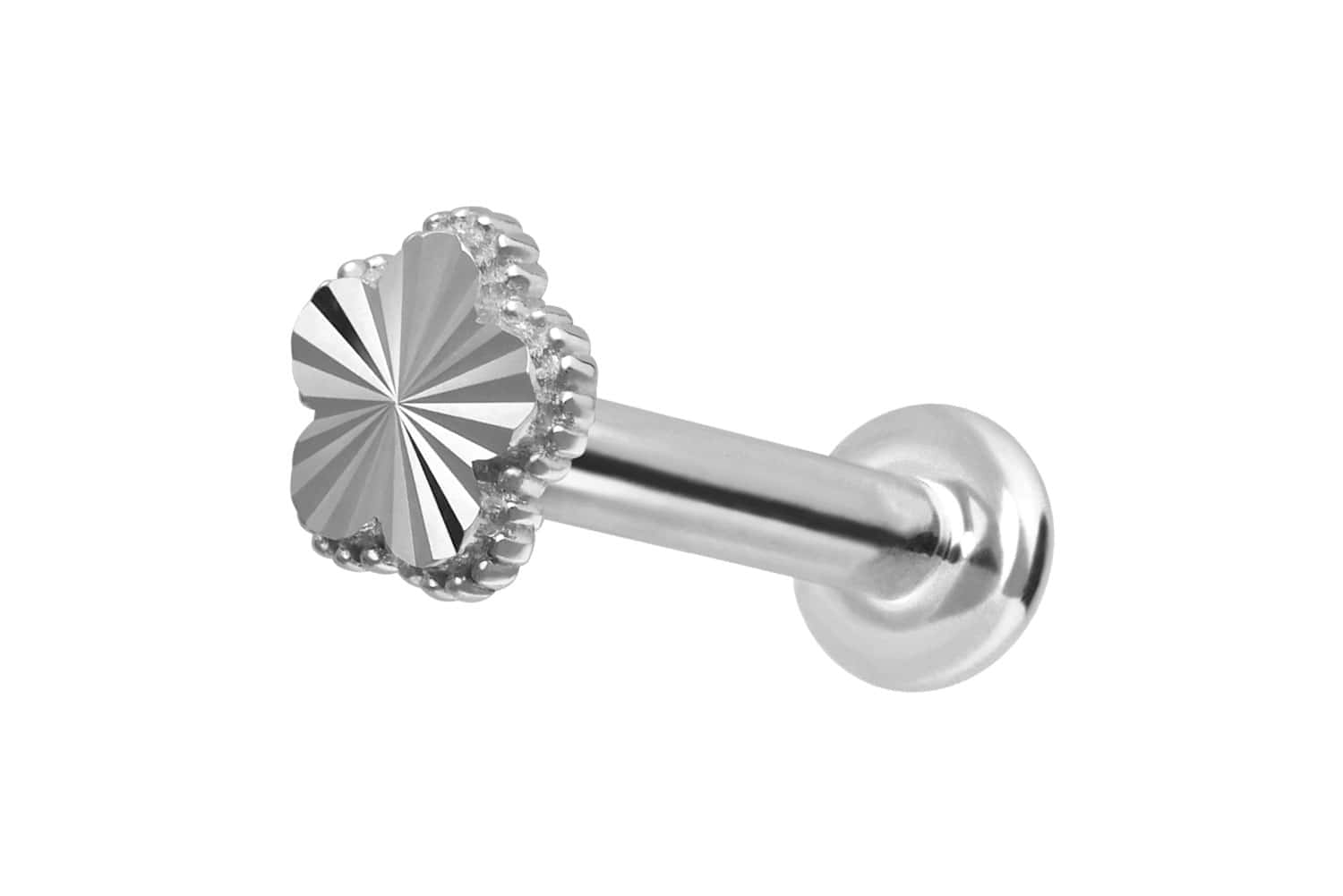 14 Karat Gold Labret Piercing mit Push Fit BLUME